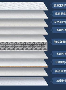 席梦思加厚弹簧床经济m型软硬两用0c厚12垫.5米1.8KDLm乳胶椰棕家