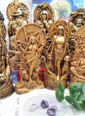 北欧覆古神像奥丁Odin Freya洛基雷神维京女神居家摆件树脂雕像