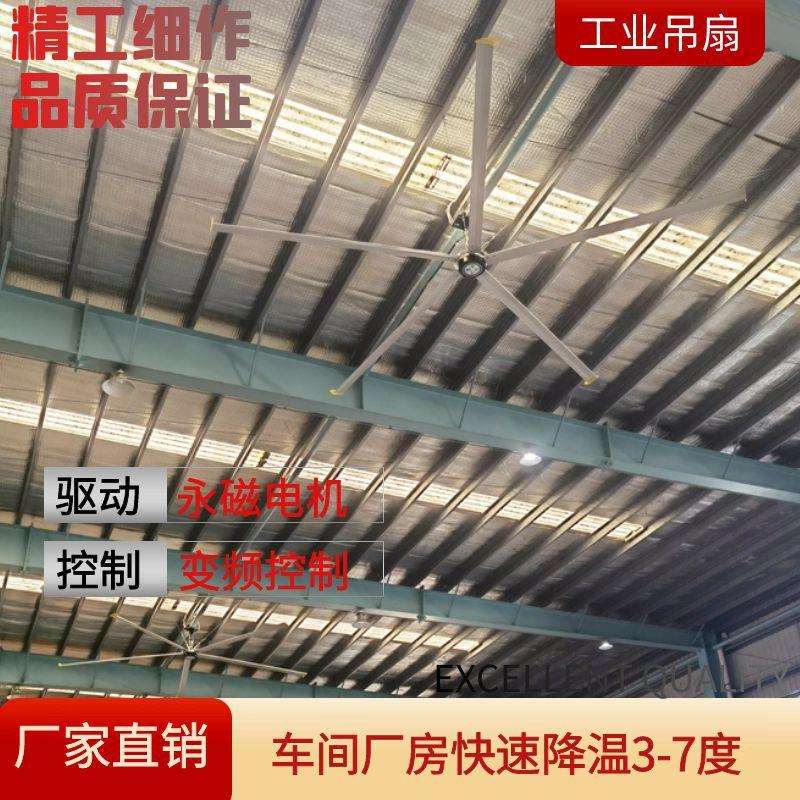 厂家永磁量工业吊扇.米直径大风分MHL钟快风速通风降温工业大扇