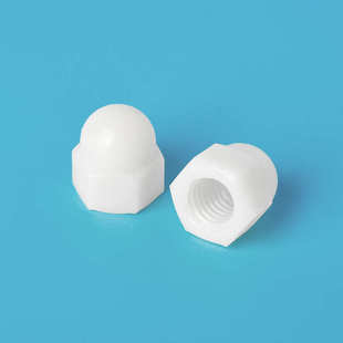 M12 白色尼龙半圆球头盖帽螺母 塑料盖形六角螺帽塑胶螺丝帽