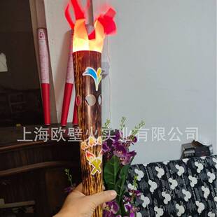 火把节的电子火把仿木质仿真火炬伏羲壁炉电子火炬篝火启动道具