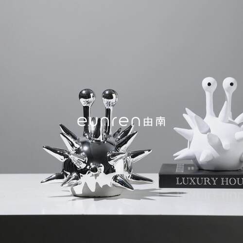 简约现代抽象创意卡通海胆刺球怪摆件家居展示柜装饰品样板间摆设