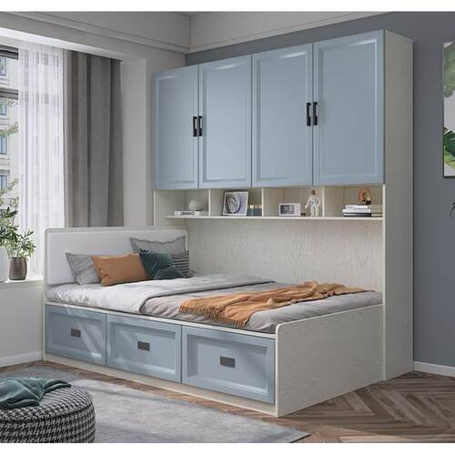 儿童衣柜床榻榻米小户型床组合省空间床多功能储物书柜一体床定制