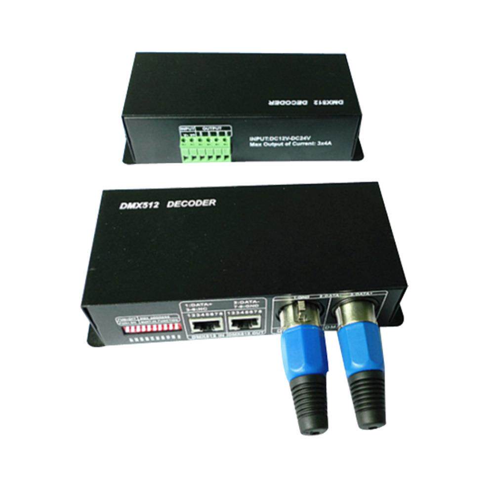 DMX512控制器 分控器DMX解码器 3通道 4路通道输出 RGB控制器 LED