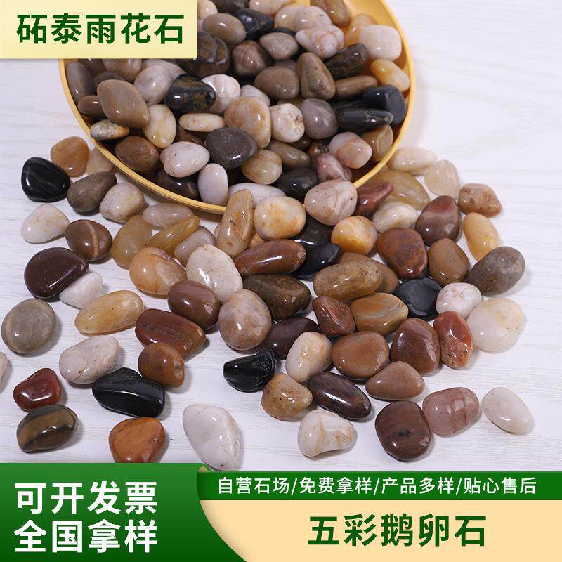 彩色鹅五卵石园景观抛光彩雨五彩鹅卵工花石程铺路庭院别林墅景观