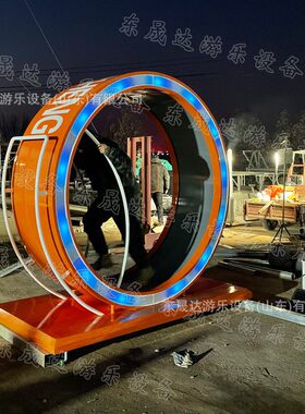 大型网红脚蹬发电跑步机景区广场商场无动力滚筒转轮互动跑步机
