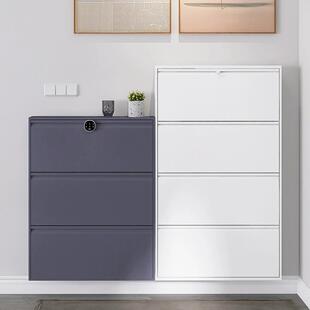 24cm钢制超薄鞋柜户门外翻斗柜带锁室外防盗家用款进门口电梯楼道