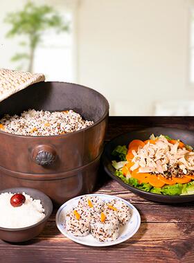 比木桶更耐用的复古带盖云南建水紫陶甑子家用蒸饭小号圆形蒸子