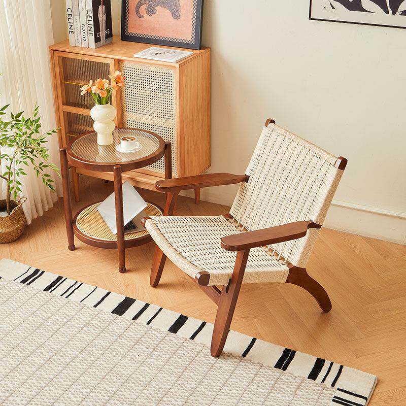 北欧实木阳台懒人椅家用靠椅舒服久坐椅子休闲 单人沙发椅客厅躺