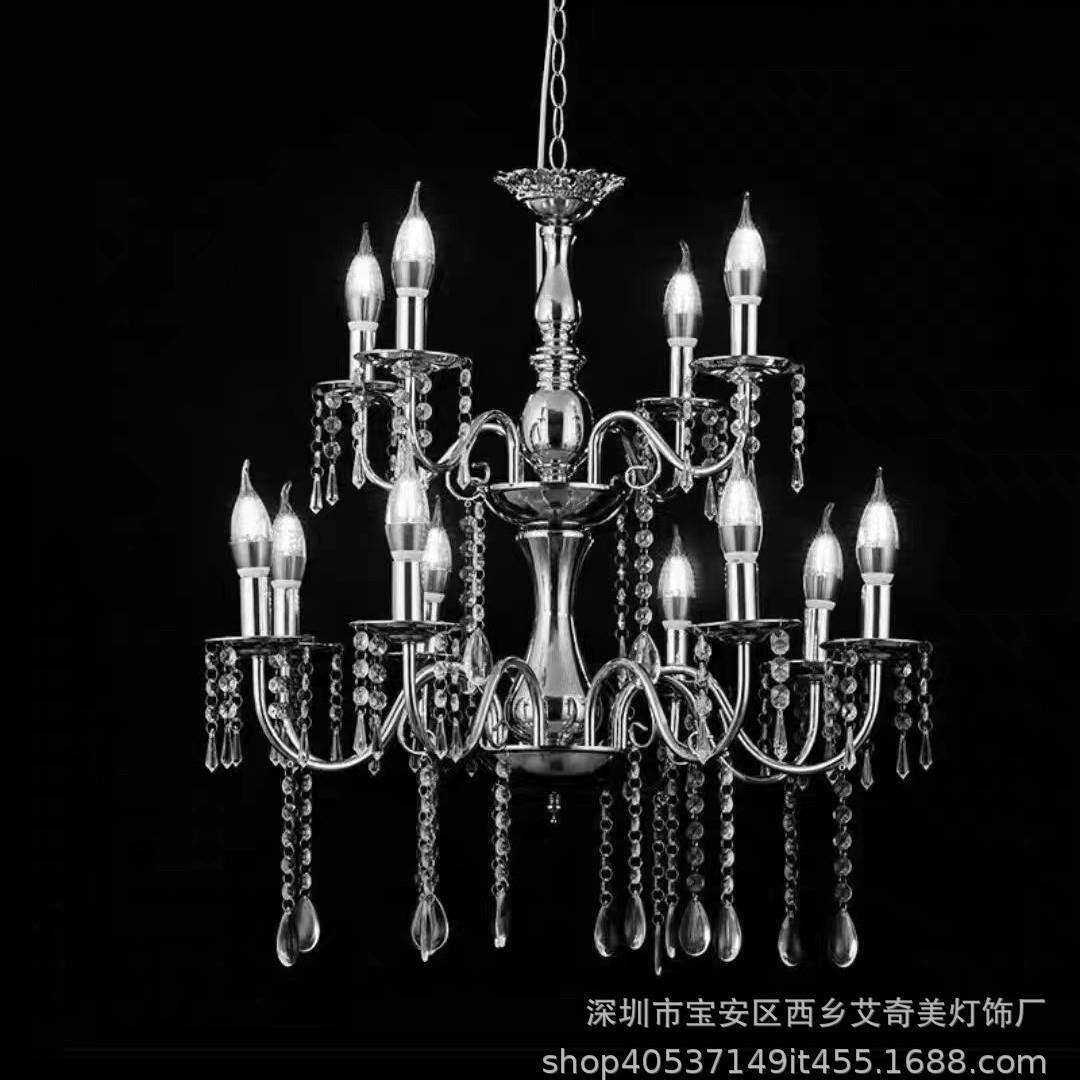 婚礼装饰婚礼铁艺电镀水晶吊灯仪式亭装饰吊灯婚庆道具用品装饰灯