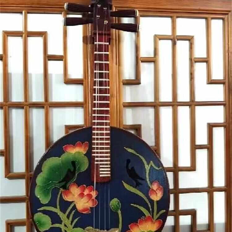 中阮手工彩绘专业乐器新型复古中式装饰琴面板手绘初学入门