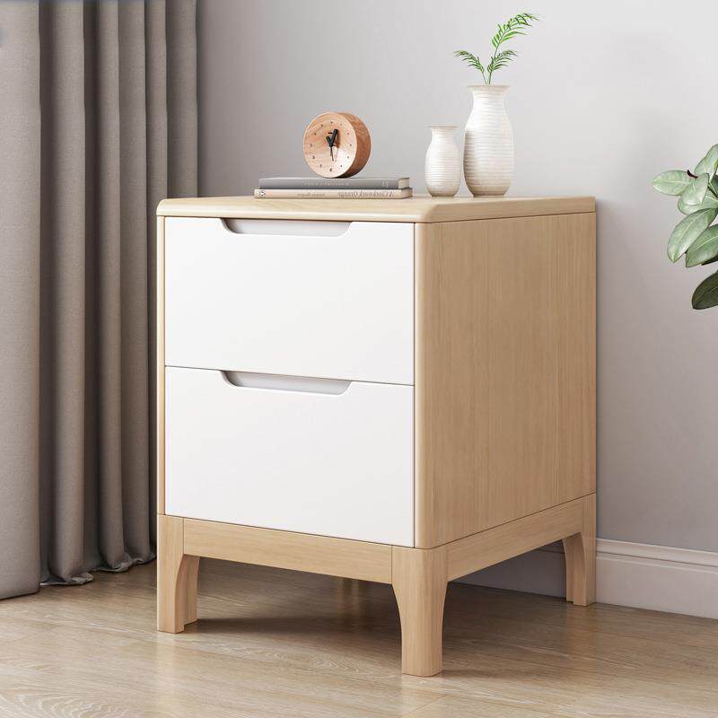 北欧实木橡胶木床头柜简约现代小户型卧室迷你整装窄小夹缝储物柜