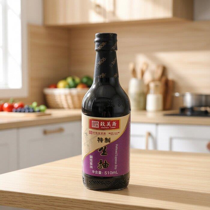 包邮 2支装致美斋特制生抽510ml*2酿造酱油黄豆大豆酱油美味调料