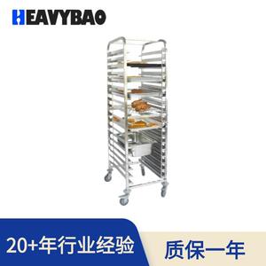恒丽宝不锈钢加厚18层份盆架车可拆卸手推车实物盘份车份数盘餐车