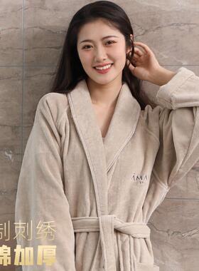 高档酒店浴袍 吸水纯棉毛巾料割绒加长浴袍 Aman安缦酒店浴袍