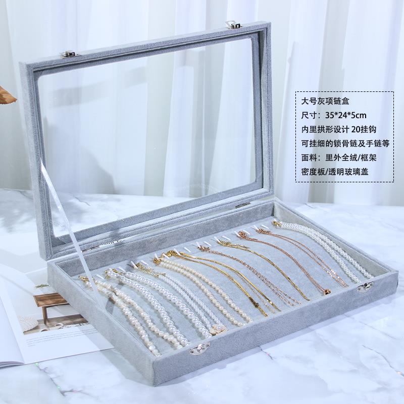 正品饰品首饰盒18位项链盒子耳纳钉耳吊箱环收饰品珠宝18格坠展示