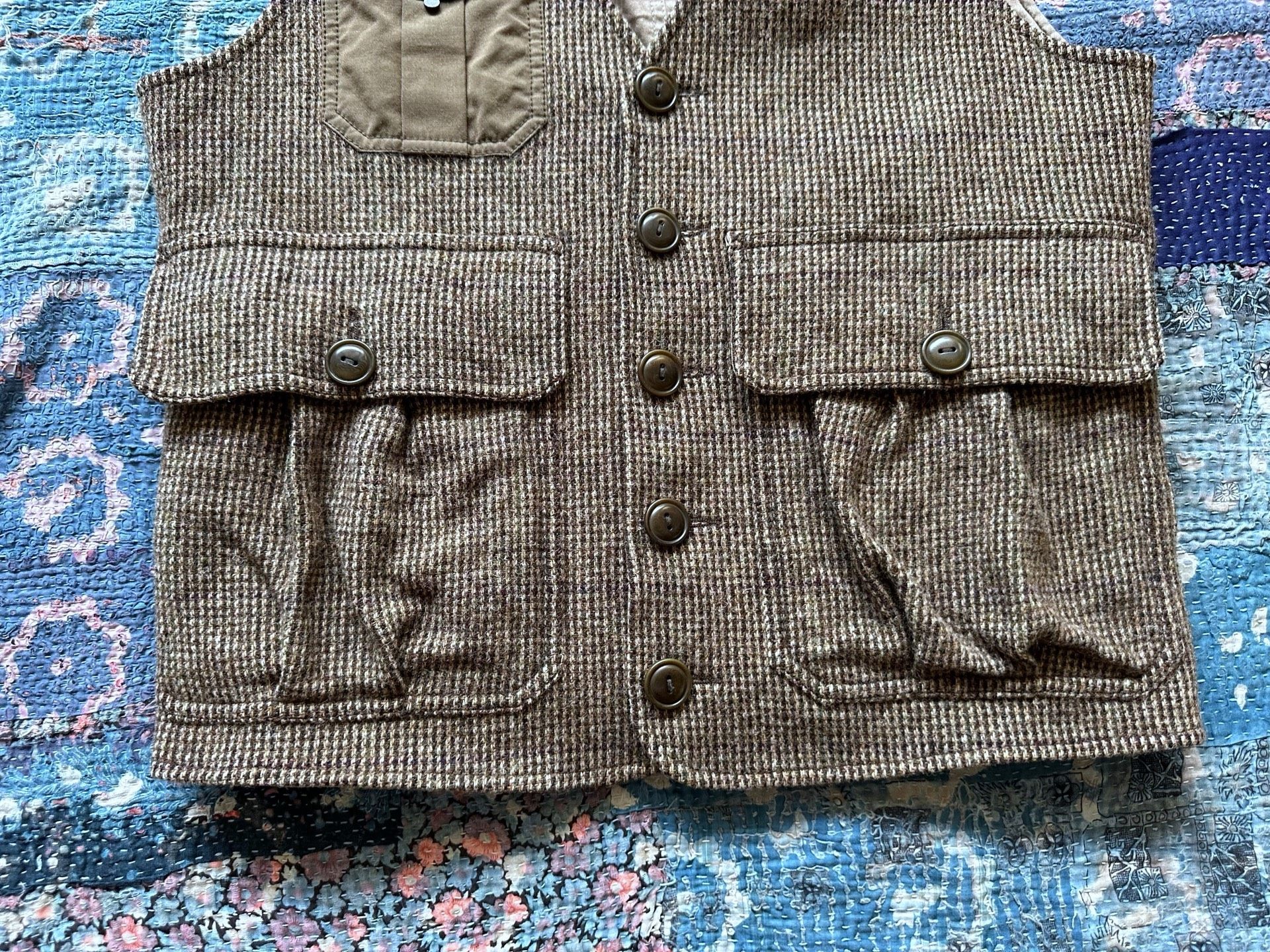 Polo Ralph Lauren Brown Houndstooth Wool Vest — back