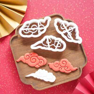 中式祥云翻糖切模工具 中式云朵翻糖硅胶模具祝寿国风生日DIY工具