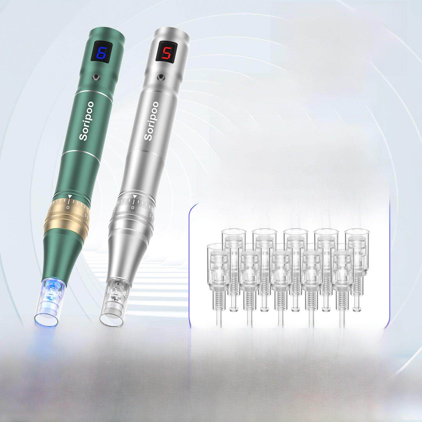 索利普电动微针导入仪器痘坑痘印mts微晶导入仪中胚美容院微针仪