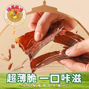 哈尼牧场内蒙古牛脆脆风干牛脆片100g 2罐