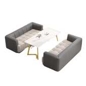 北欧轻奢简约皮艺沙发现代家用洽谈商用休息区餐厅卡座沙发椅组合