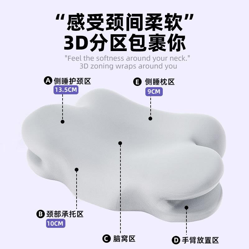 跨境记忆棉枕头凉感冰丝云--朵枕护颈椎睡眠侧睡颈椎枕太空记忆枕