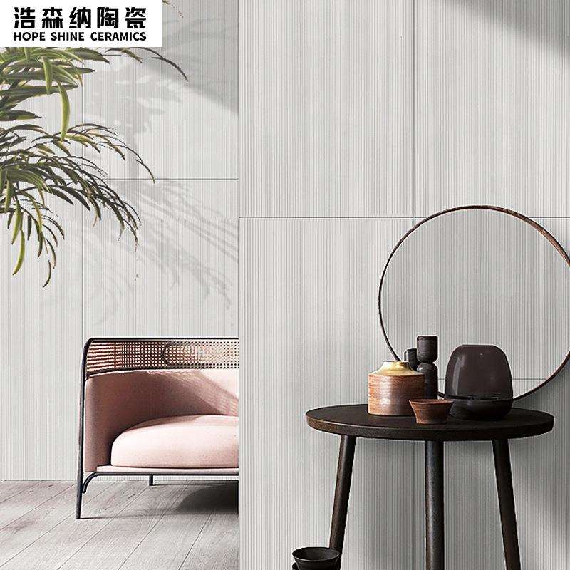 质感拉槽全瓷通体卫生间墙砖工装线条瓷砖客厅奶油仿古砖哑光地砖