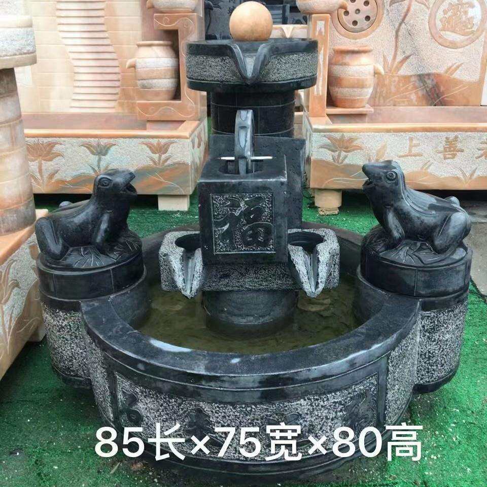 青石阳台流水池景观 石雕仿古水池瓦罐循环水系组合套装现货优惠