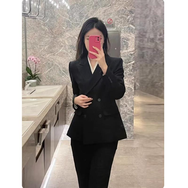 极速2026新款西装套装女双排扣时尚气质面试服英伦风韩版职业套装