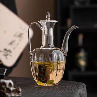 仿宋手执壶玻璃壶高硼硅玻璃泡茶壶瓜棱绿茶壶耐热泡茶壶