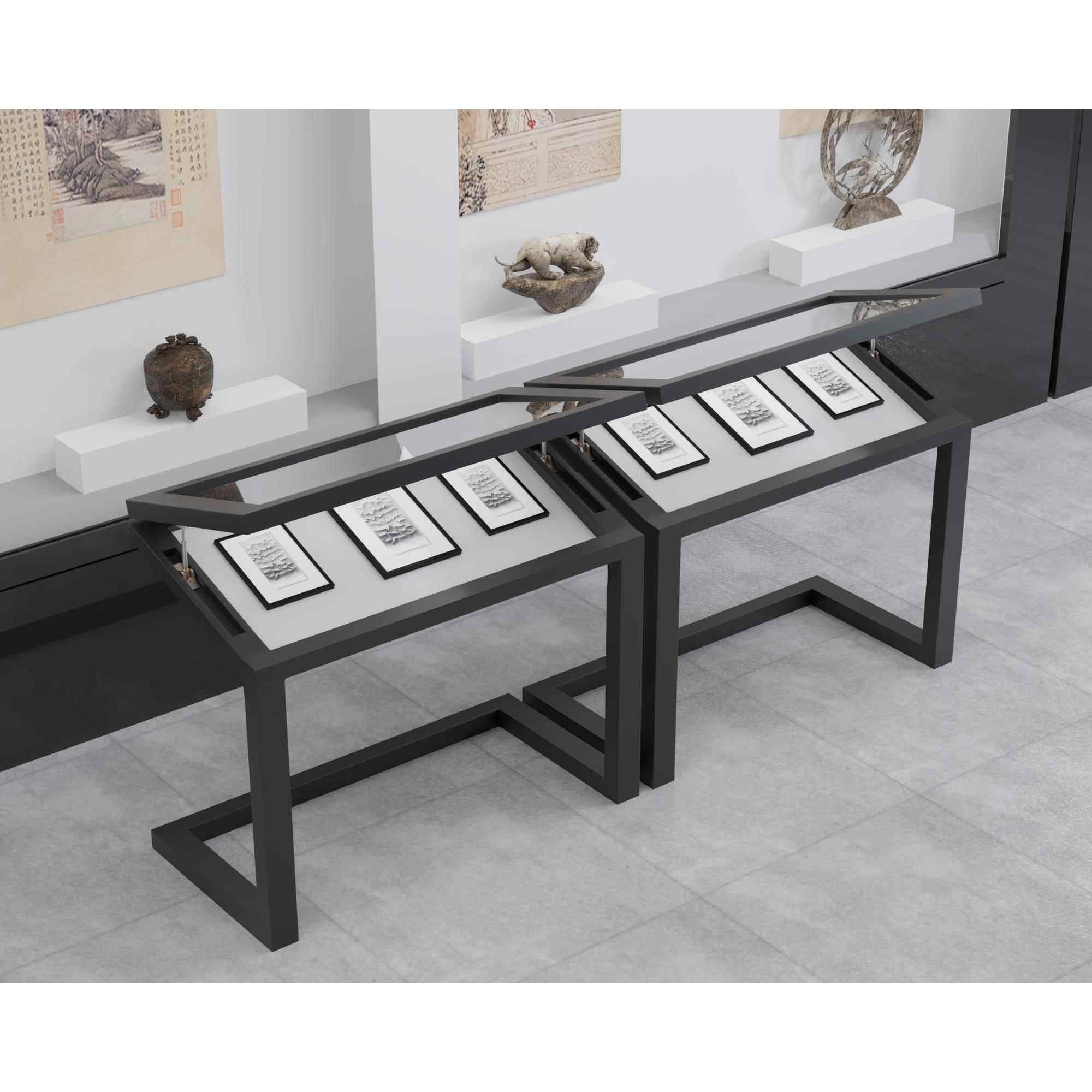 博物馆玻璃展架展览液压文献资料奖章票据企业展厅文物陈列展示柜