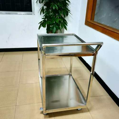 源头工厂304加厚不锈钢方通结构工具车防静电仪器周转搬运手推车