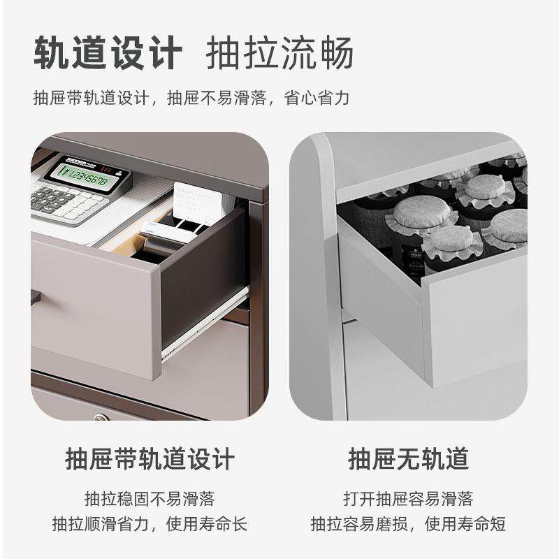 文柜办公室桌下收纳柜储带锁矮柜抽屉边柜木件质柜物柜落ALE地小