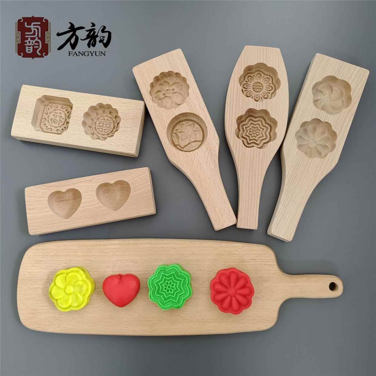 印仔粑模具 叶贴印 手工雕刻加塑料图案艾粿瓜杏仁水晶月饼模具图片