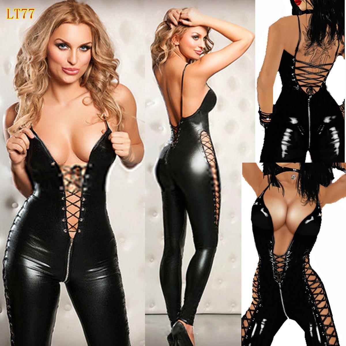 sexy lingerie crotchless sexy leather uniform performance