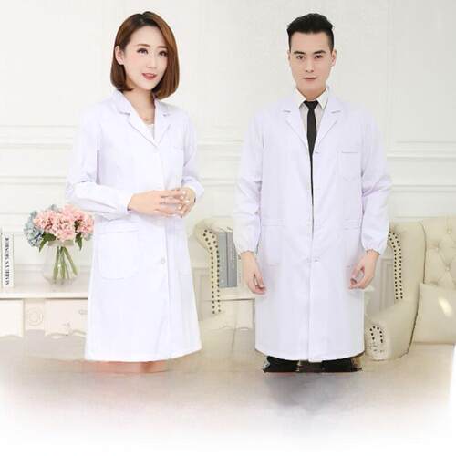 Long sleeved white lab coat long laboratory coat chemical