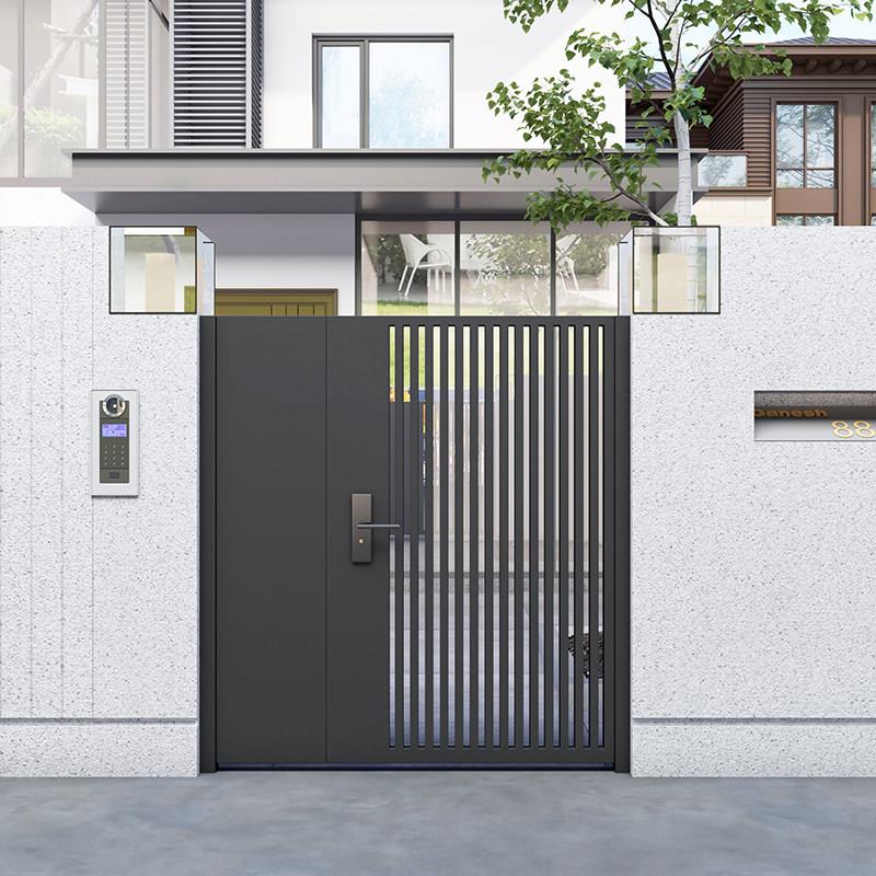 铝合金庭院大门适用于农村自建房 电动平移格栅门烤漆铁艺门