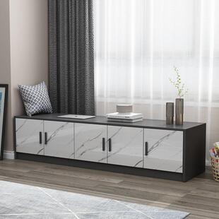 家用长条可坐地柜落地式 矮柜收纳柜阳台储物柜组合阳台卧室窗台柜