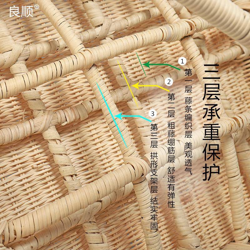 藤椅子单人家用编织老人式天VJJ然真藤条休竹人闲成办公高靠背椅