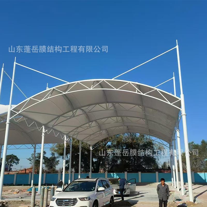 大型运动场地张拉膜结构学校操场篮球场遮阳雨棚汽车充电站停车棚