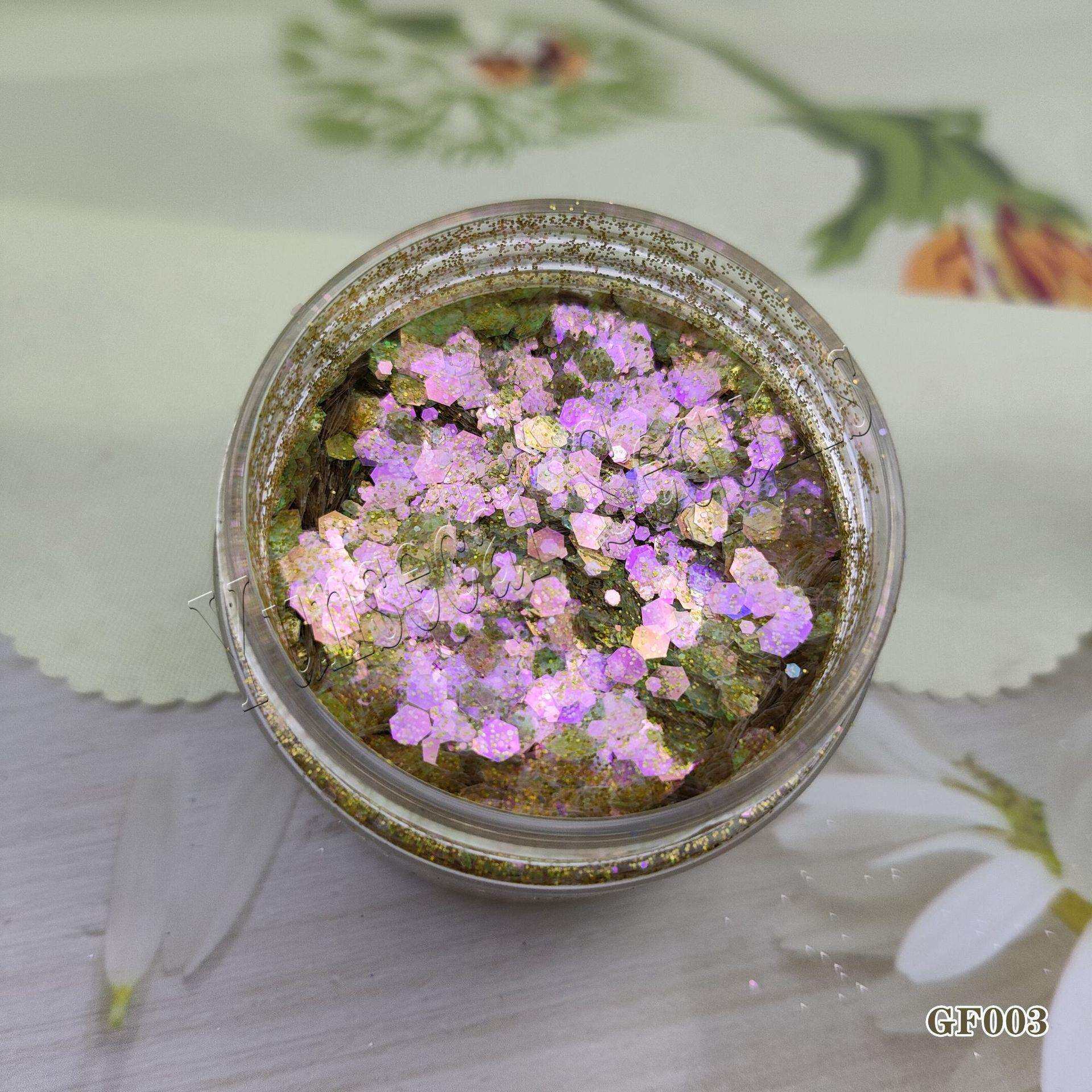 超闪薄高亮原膜幻彩六角混合闪粉彩妆美甲流麻滴胶装饰亮片
