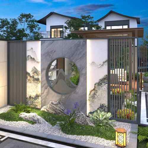 铝合金屏风户外庭院金属隔断墙园艺院子别墅室外入户不锈钢影壁墙
