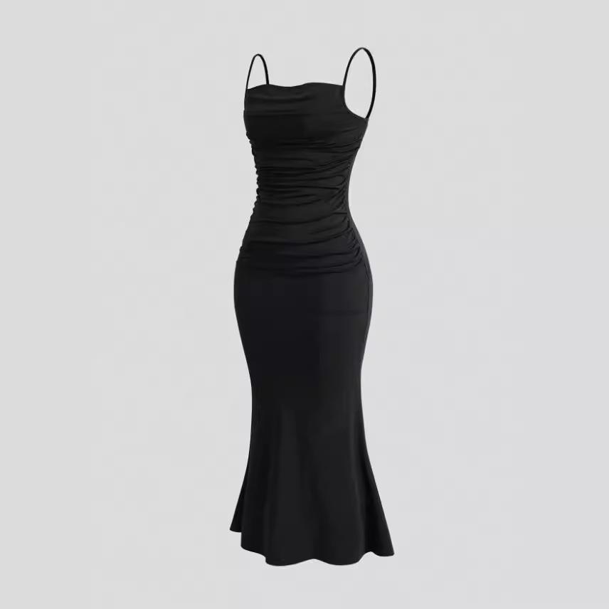 Sling fishtail dress hip-hugging slim holiday dress