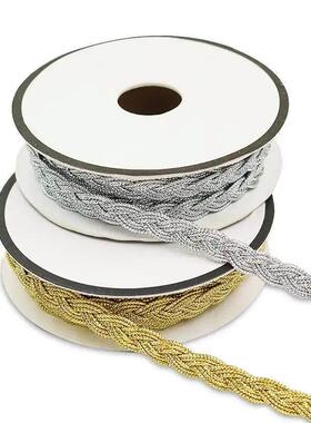 8mm 5/10Yards Gold Silver Braid Ribbon Quality Lace Tape for