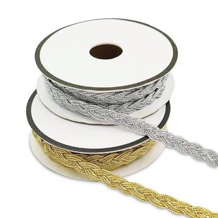 8mm 5/10Yards Gold Silver Braid Ribbon Quality Lace Tape for