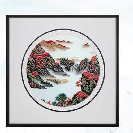 山画大好河山水客厅竖版民宿餐厅装画招财饰寓FIU玄意好挂画新中