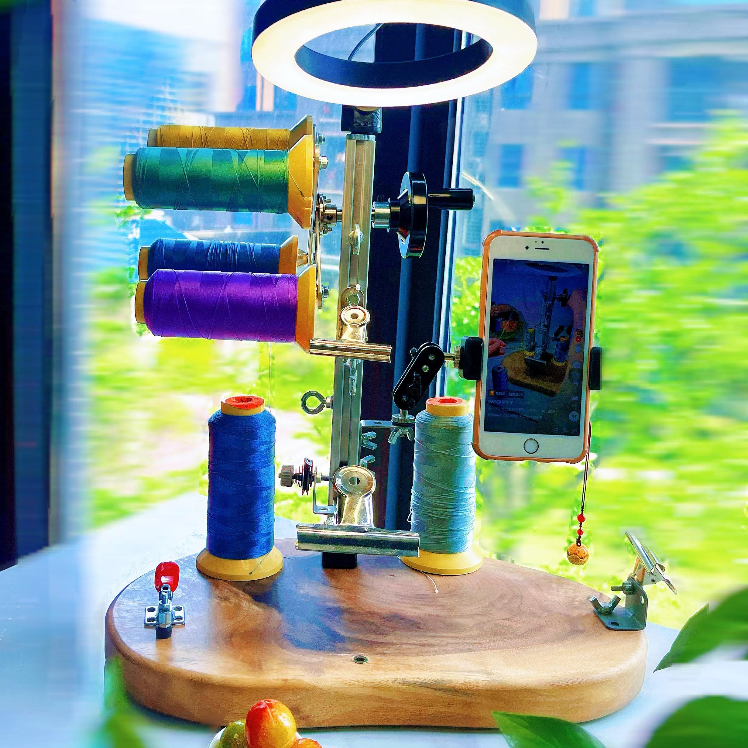 北美黑胡桃木手工编织工具架多功能手摇式绕线机缠线器编绳工作台