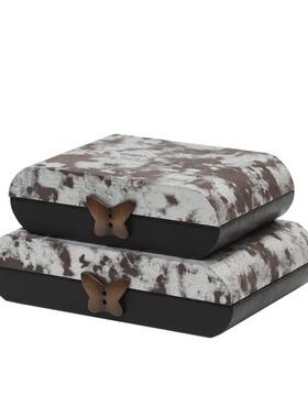 新中式收纳盒摆件意式高级感设计师款家居软装饰品摆件桌面摆台