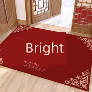 喜词婚礼地板垫节日入口门新 中国风红色婚礼房间入口门垫入口卧