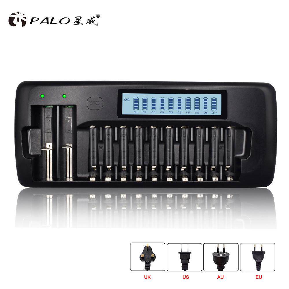 10槽液晶智能电池充电器 可充1.2V镍氢 AA/AAA/18650/3.7V锂电